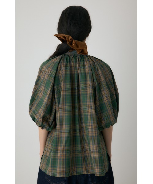 crie conforto ブラウス シャツ チェックボウタイブラウス 冬服