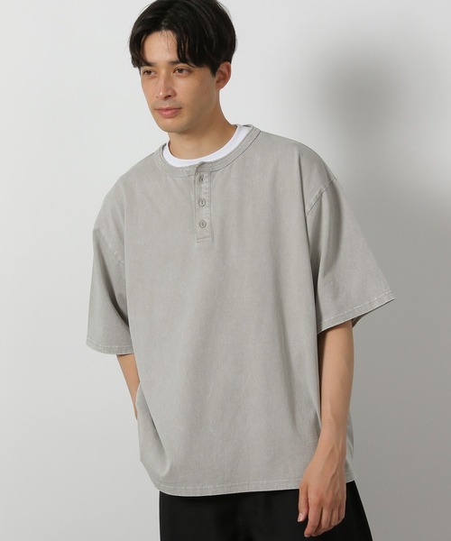 LAKOLE（ラコレ） ヘンリーネック tシャツ ピグメントヘンリーネックT