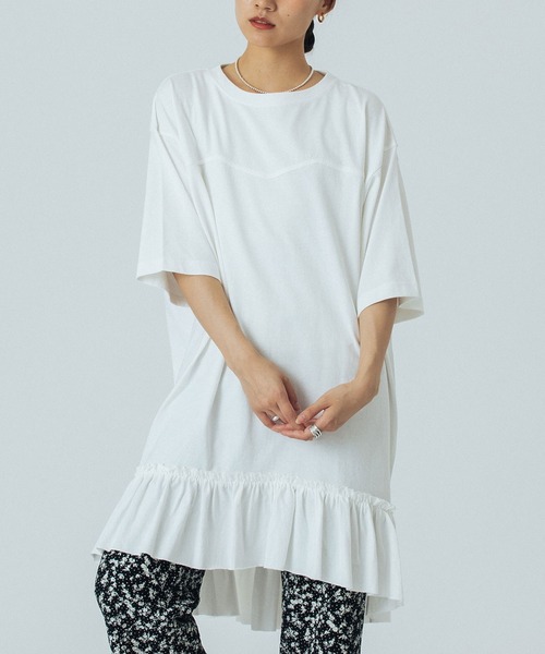 フラーダ　ROSE BUD　ローズバッド　フリンジチュニック　インド製 ROSE BUD（ローズバッド） ワンピース FRILL TEE DRESS : ZOZOTOWN