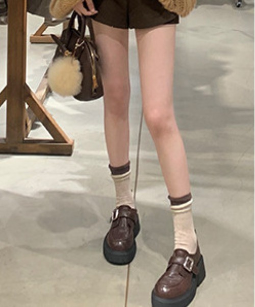 シューズ 「 NiiNa / ニーナ 」本革厚底ワンストラップレザーシューズ