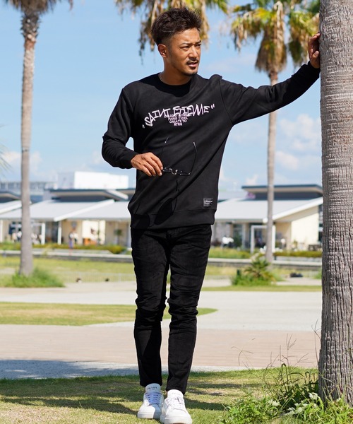 長袖　ブラック ロンT 早い者勝ち‼️ アダムスジャグラー　風 adamsJUGGLER（アダムスジャグラー）の「クロスS&Eロングティー