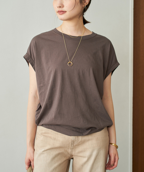 新品タグ付きPlage SQUARE SHOULDER H/S TEE ブラウン プラージュ Plage 《予約》SQUARE SHOULDER H/S Tシャツ