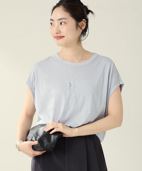 プラージュplage ALBINIハイゲージTシャツ　新品　ブルー 追加》ALBINI ハイゲージTシャツ（Tシャツ／カットソー）｜Plage