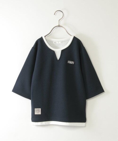 ikka（イッカ） tシャツ 「親子コーデ」キーネックレイヤード7分袖T