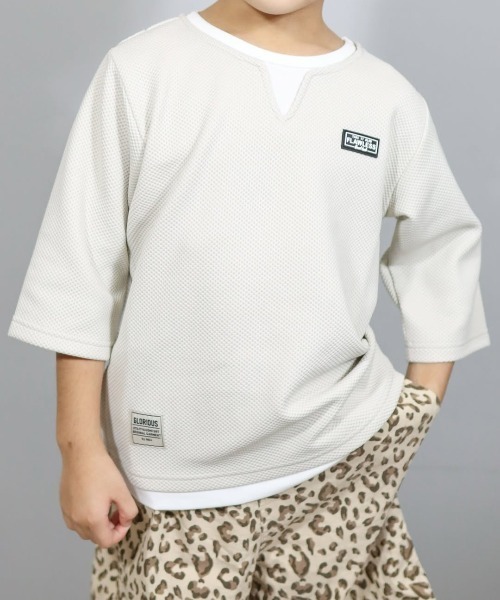 ikka（イッカ） tシャツ 「親子コーデ」キーネックレイヤード7分袖T