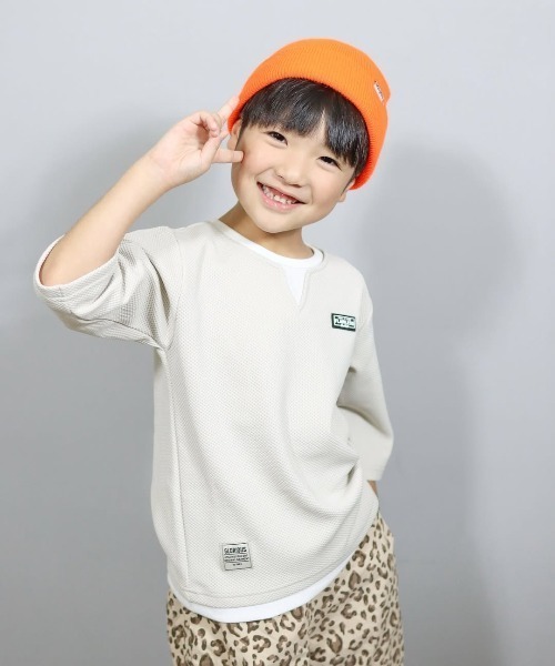 ikka（イッカ） tシャツ 「親子コーデ」キーネックレイヤード7分袖T