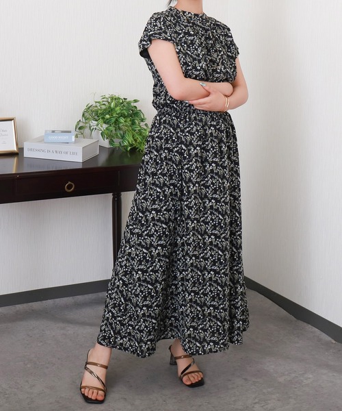 libelle more（リベル モア） ワンピース 花柄フレンチスリーブ