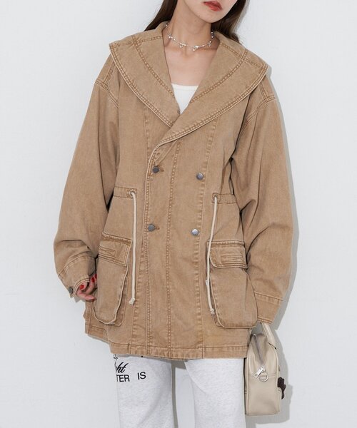 美品　Americana ポンチョシャツアウター CIAOPANIC ブルゾン アウター 「ANTI WARP /アンチワープ」BIG