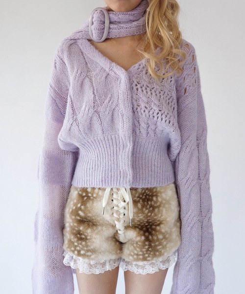 igi カーディガン×マフラー igi カーディガン PUZZLE CARDI × BUCKLE COMBO / パズルカーディガン