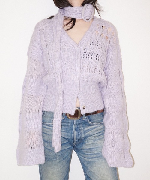 igi カーディガン PUZZLE CARDI × BUCKLE COMBO / パズルカーディガン