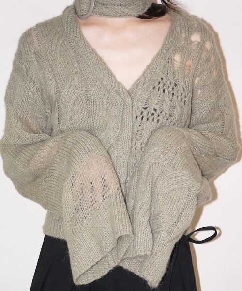 igi カーディガン PUZZLE CARDI × BUCKLE COMBO / パズルカーディガン