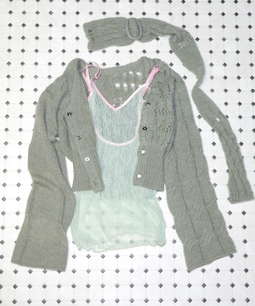 igi カーディガン PUZZLE CARDI × BUCKLE COMBO / パズルカーディガン