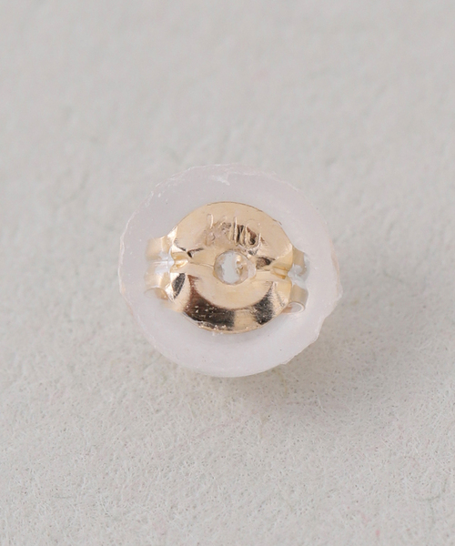 ピアス 6mmパール*ホワイトトパーズピアス K10（両耳） レディースの画像