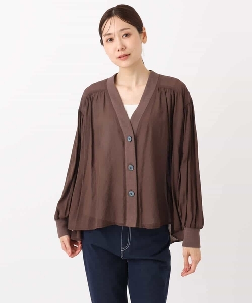 MK ミッシェルクラン（MK MICHEL  ）/【トレンド/洗える】バックギャザーデザインカーディガン MK MICHEL KLEIN（エムケー ミッシェルクラン） カーディガン バック