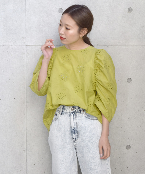 「w closet」 半袖ブラウス FREE オフホワイト レディース_画像6