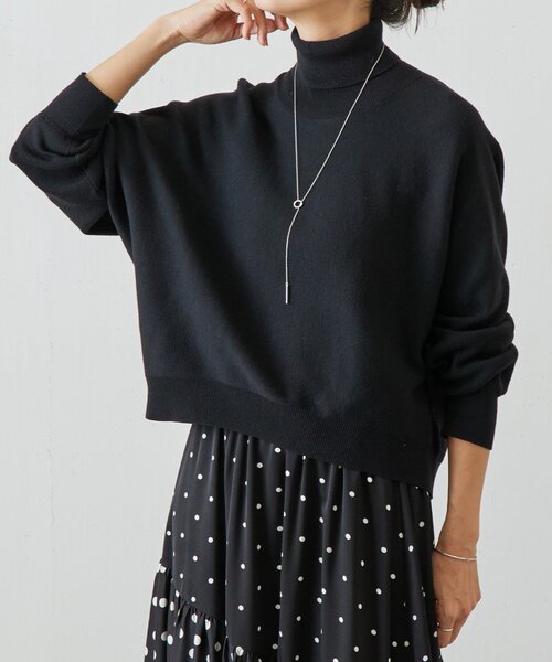 ビアズリー　ハイネックドルマンニット　黒 ハイネックドルマンニット（ニット/セーター）｜BEARDSLEY（ビアズリー