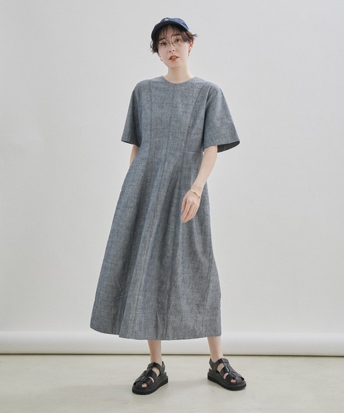 「SALON adam et rope'」 半袖ワンピース FREE ブラック レディース_画像2