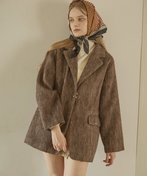 【aere】アエレ シャギージャケットコート Alumu. コート アウター AM570915シャギージャケットコート レディース