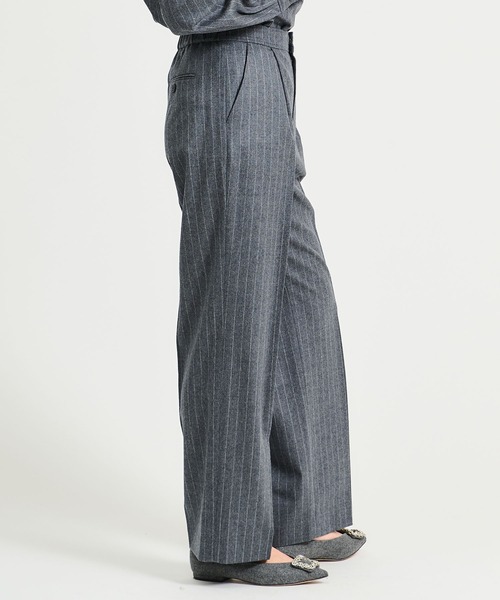 ESTNATION スラックス パンツ / ウールストライプパンツ レディース