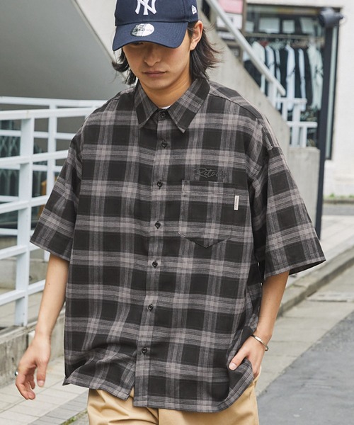 「MONO-MART」 「retock's」半袖シャツ M アイボリー メンズ_画像3
