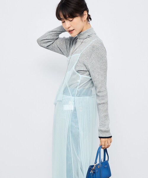 NOLLEY'S（ノーリーズ） 「手洗い可能」3×2リブ配色タートルネック