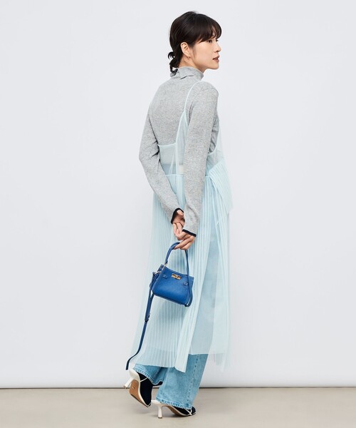 NOLLEY'S（ノーリーズ） 「手洗い可能」3×2リブ配色タートルネック