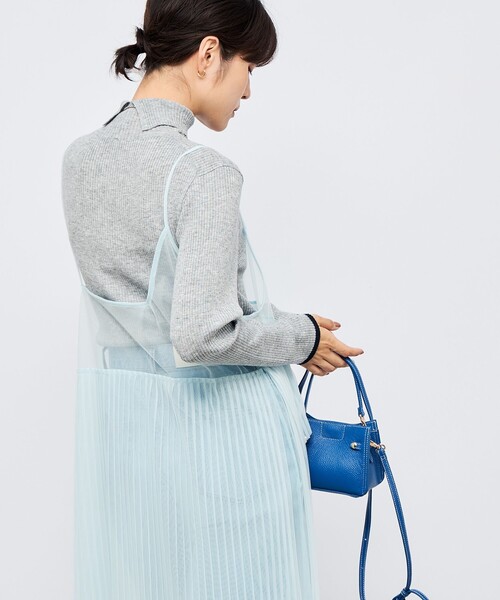 NOLLEY'S（ノーリーズ） 「手洗い可能」3×2リブ配色タートルネック