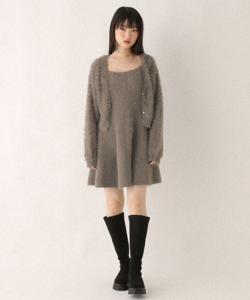 あぴページ Heather（ヘザー） ワンピース ペプラムシャギーワンピース2P 611484