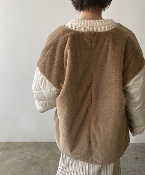 「210nouve」 ノーカラーコート FREE ブラウン レディース_画像2