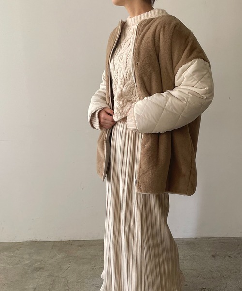 「210nouve」 ノーカラーコート FREE ブラウン レディース_画像8