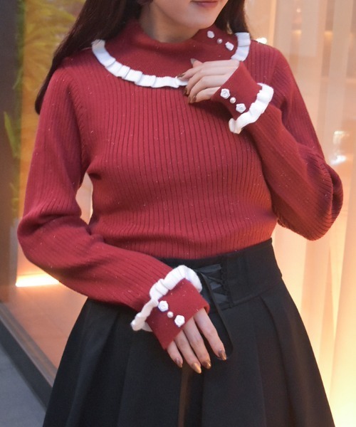 axes femme（アクシーズ ファム） ニット セーター バイカラーフリル