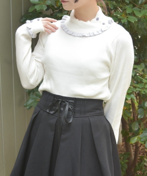 axes femme（アクシーズ ファム） ニット セーター バイカラーフリル