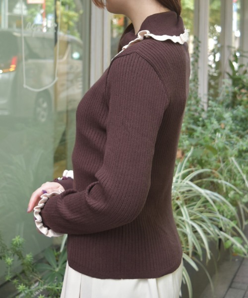 axes femme（アクシーズ ファム） ニット セーター バイカラーフリル