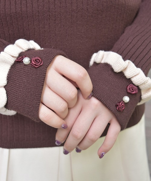 axes femme（アクシーズ ファム） ニット セーター バイカラーフリル