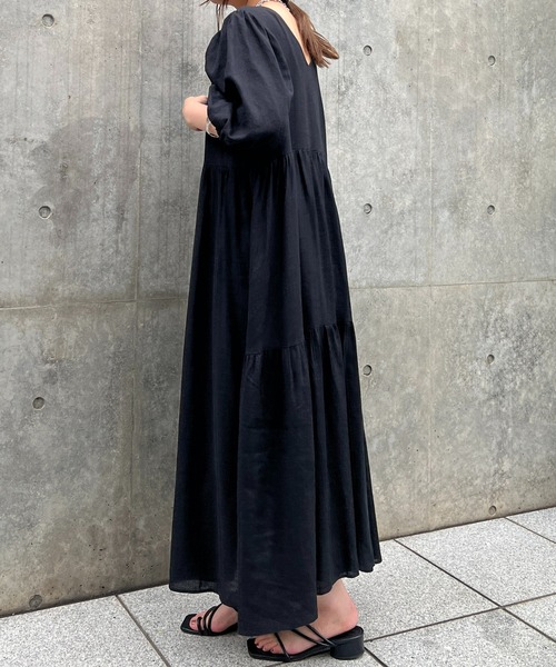 「un dix cors」 半袖ワンピース FREE グリーン系その他 レディース_画像4