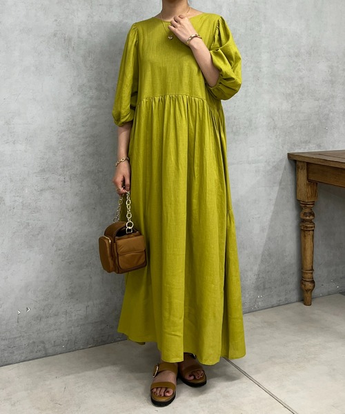 「un dix cors」 半袖ワンピース FREE グリーン系その他 レディース_画像8