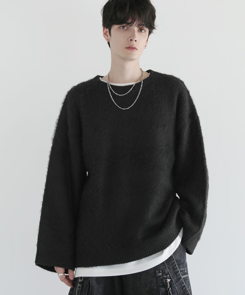 「LILL」 長袖ニット S チャコール メンズ_画像5