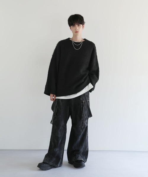 「LILL」 長袖ニット S チャコール メンズ_画像9