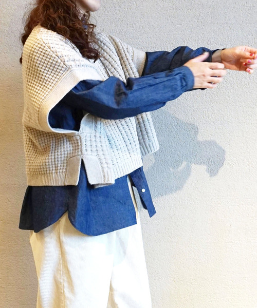 「JOURNAL STANDARD LUXE」 長袖ブラウス - ネイビー レディース