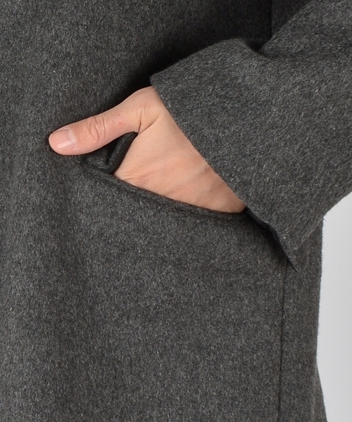 「liflattie ships」 チェスターコート SMALL チャコールグレー レディース_画像5