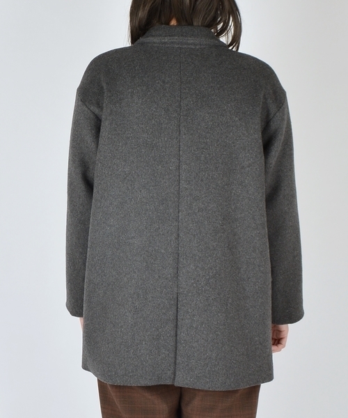 「liflattie ships」 チェスターコート SMALL チャコールグレー レディース_画像6