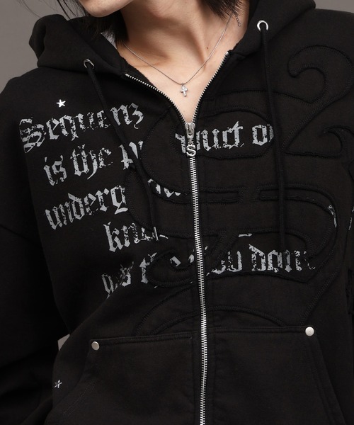 SEQUENZE パーカー 「SEQUENZ/シークエンズ」Blackletter ZIP P/K
