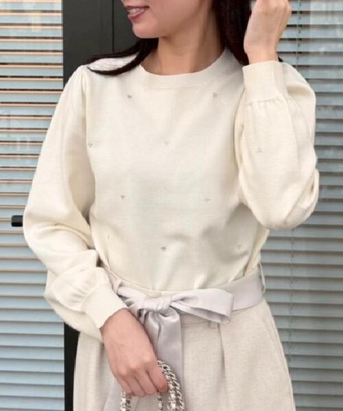 新品タグ付き♡ビーズ刺繍ハートカットニット エルフランク ELFRANK 《新色追加》ハート刺繍 ニット プルオーバー