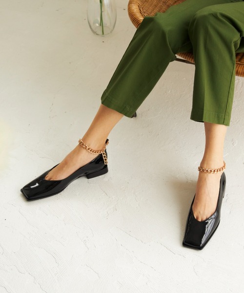 FABIO RUSCONI（ファビオルスコーニ） フラットパンプス 37 ブラック