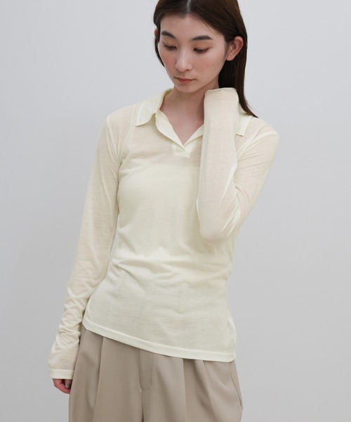 トップス SELECT select MOCA（セレクトモカ） tシャツ 2WAYソフトシアースキッパーポロ