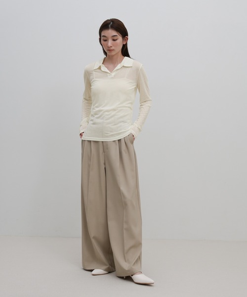 トップス SELECT select MOCA（セレクトモカ） tシャツ 2WAYソフトシアースキッパーポロ