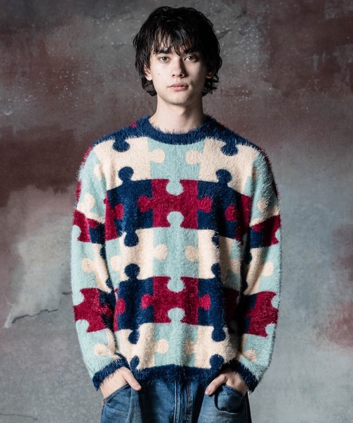 「glamb」 長袖ニット M ブルー メンズの画像