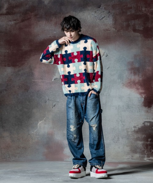 「glamb」 長袖ニット M ブルー メンズの画像