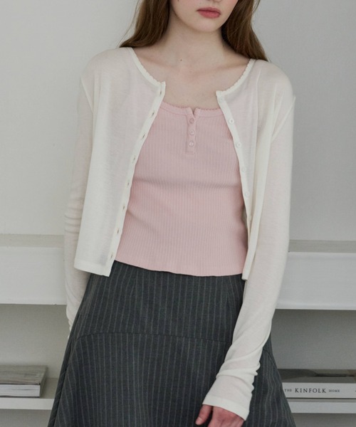 カーディガン scallop sheer cardigan / スカラップシアーカーディガン レディース