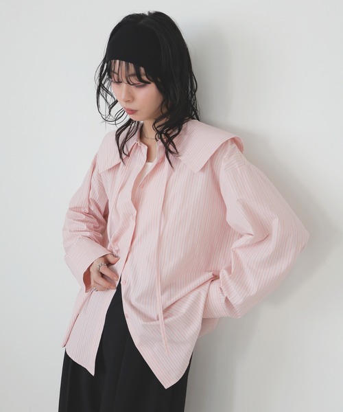 SeeByChloe ビッグカラーストライプブラウス ビッグカラーストライプブラウス | yujune
